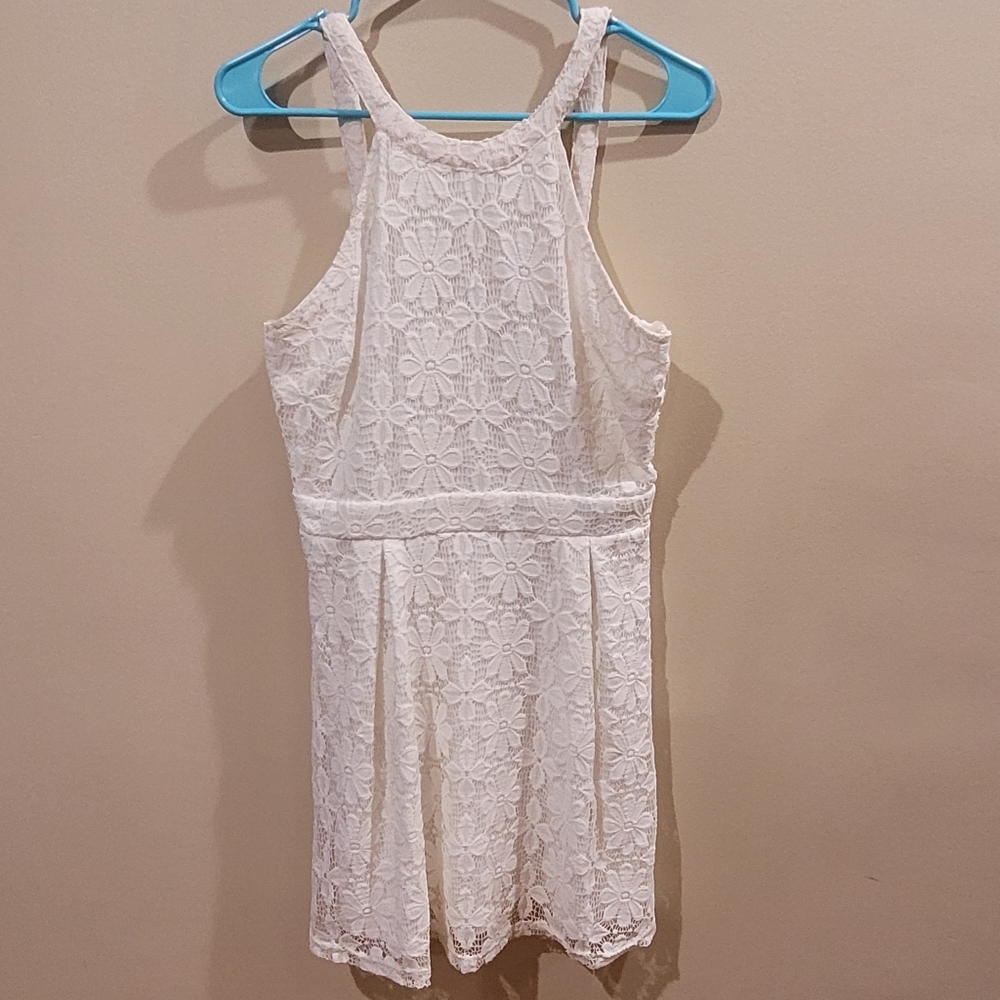 White floral lace dress